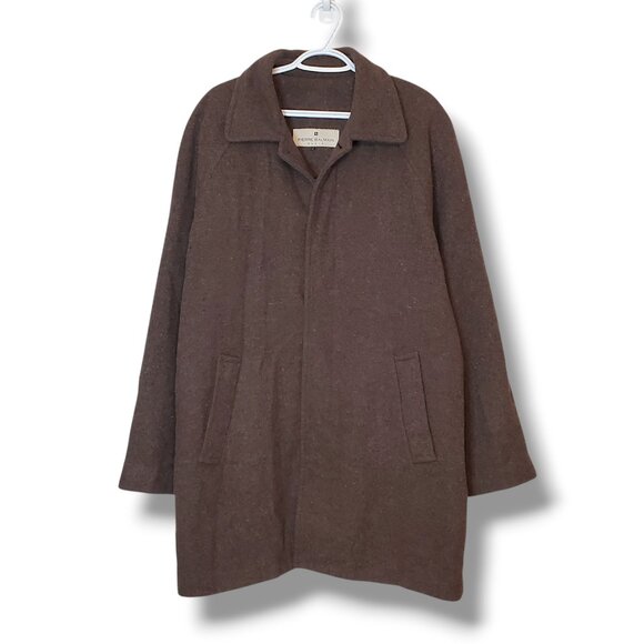 Vintage Pierre Balmain Wool Coat Brown Size L - Picture 1 of 5